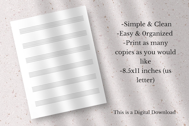 Printable Blank Sheet Music, Sheet Music, Manuscript Paper, Blank 6 ...