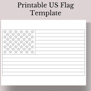 Printable US Flag Coloring Page American Flag Template PDF Patriotic Coloring Sheet 4th of July Kids Activity Educational Flag for Kids