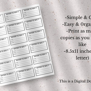 Printable Raffle Ticket Template, Lucky Draw Contest Ticket, Enter to ...