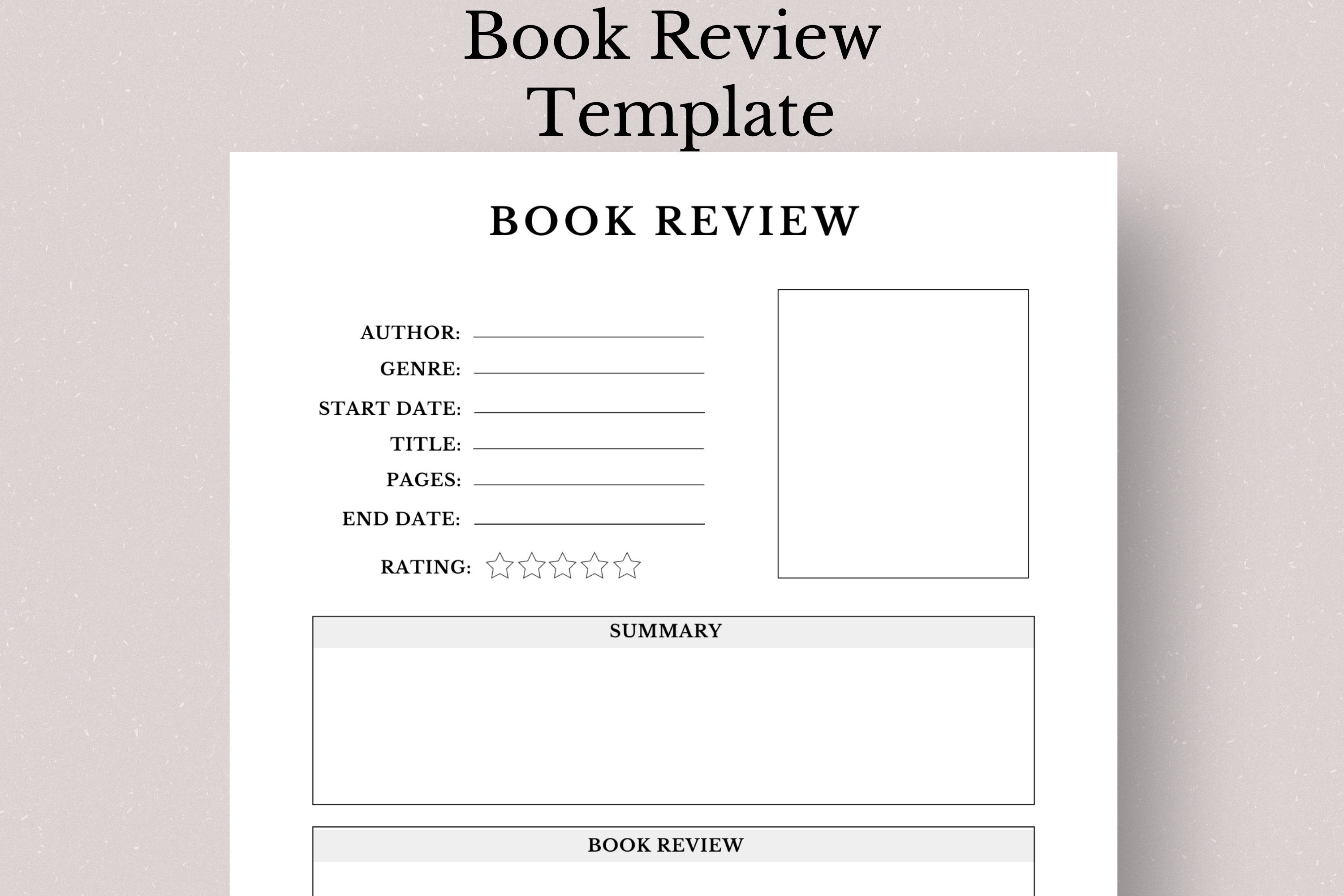 Book Review Printable Book Log and Review Book Rating Book Lover Book Review Printable Book Log and Review Book Rating Book Lover