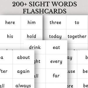 200+ Dolch Sight Words Flashcards Kindergarten Sight Words Sight Word Cards Spelling Flash Cards Printable Learning Cards for Kids