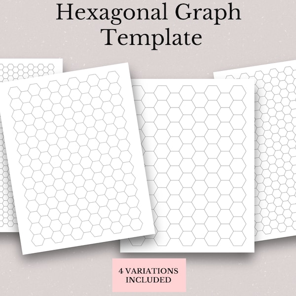 Printable Hexagonal Graph Paper, Organic Chemistry Paper, Drawing Paper, Chemistry Drawing Paper, Hexagonal Grid Paper, 6 Sided Graph Paper