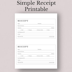 Simple Printable Receipt Template Minimalist Receipt Sheet Small Business Printable Sales Receipt Template for Business Customer Receipt