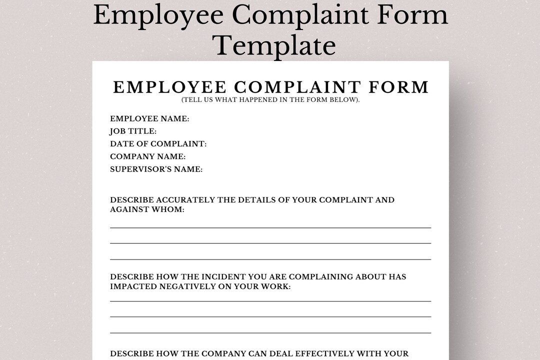 Employee Complaint Form Template Editable Employee Complaint Form Employee Complaint Form Template Editable Employee Complaint Form