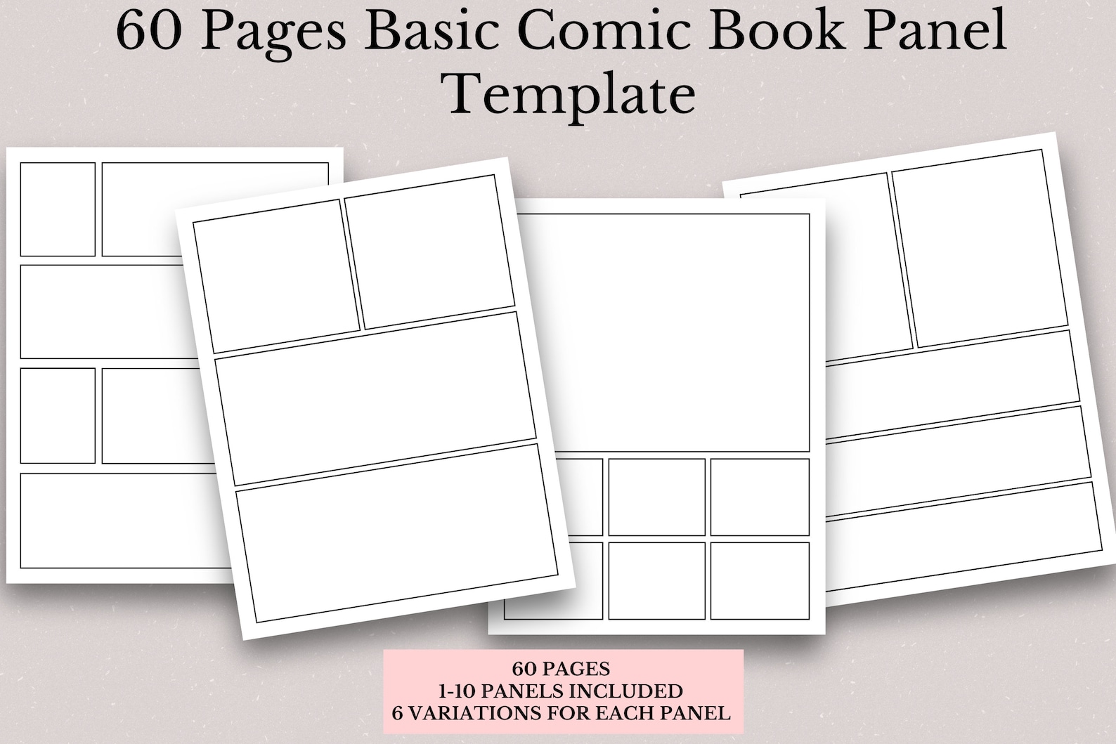 Printable Comic Book Panel Template, 60 Page Layouts (PDF) - Etsy