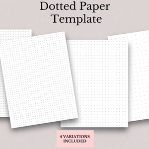 Printable Dotted Paper, Dotted Paper, Dotted Grid Paper, Lined Notes Paper, Drawing Paper, Square Dots Paper, Journal Paper