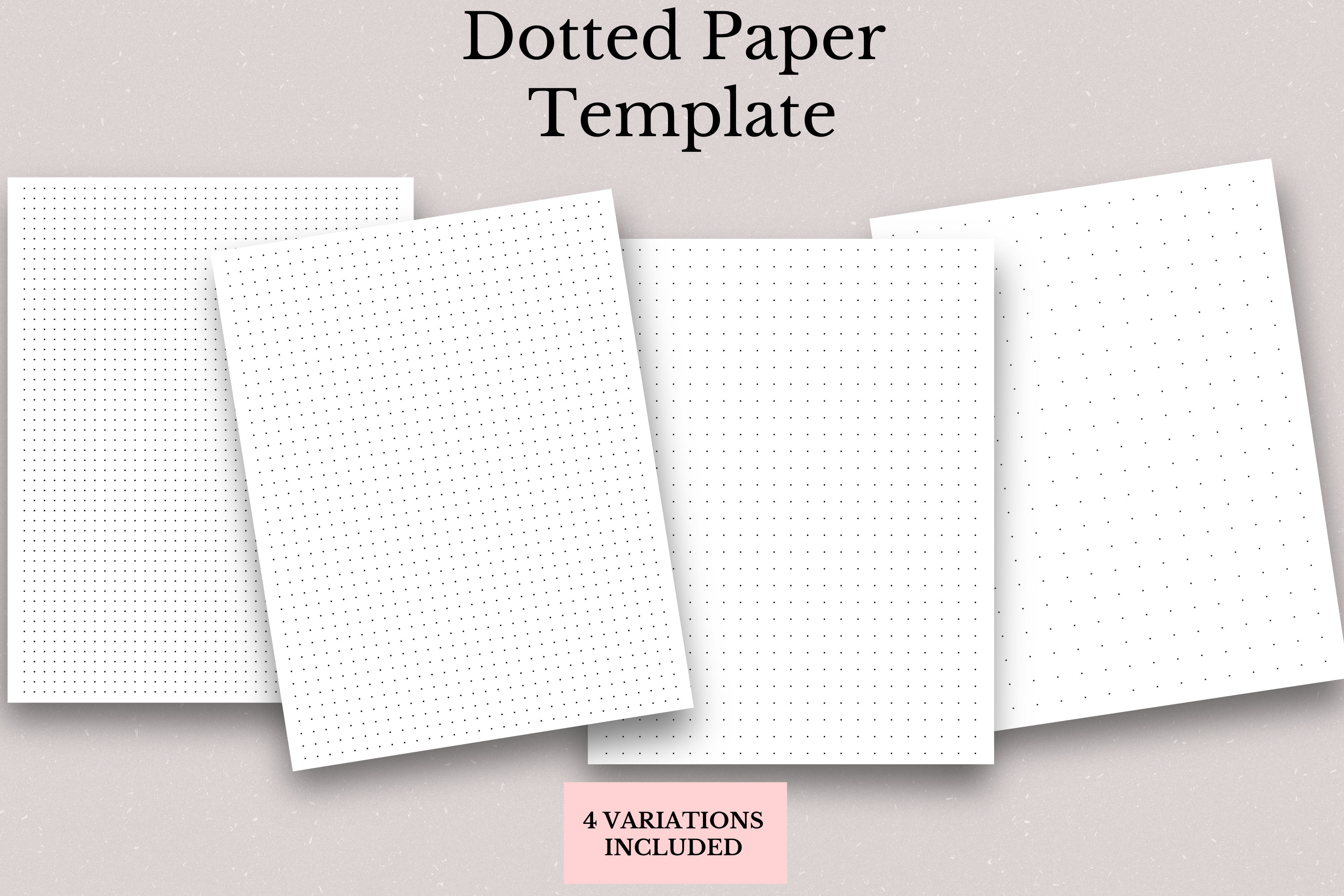 Printable Dotted Paper, Dotted Paper, Dotted Grid Paper, Lined Notes Paper,  Drawing Paper, Square Dots Paper, Journal Paper 