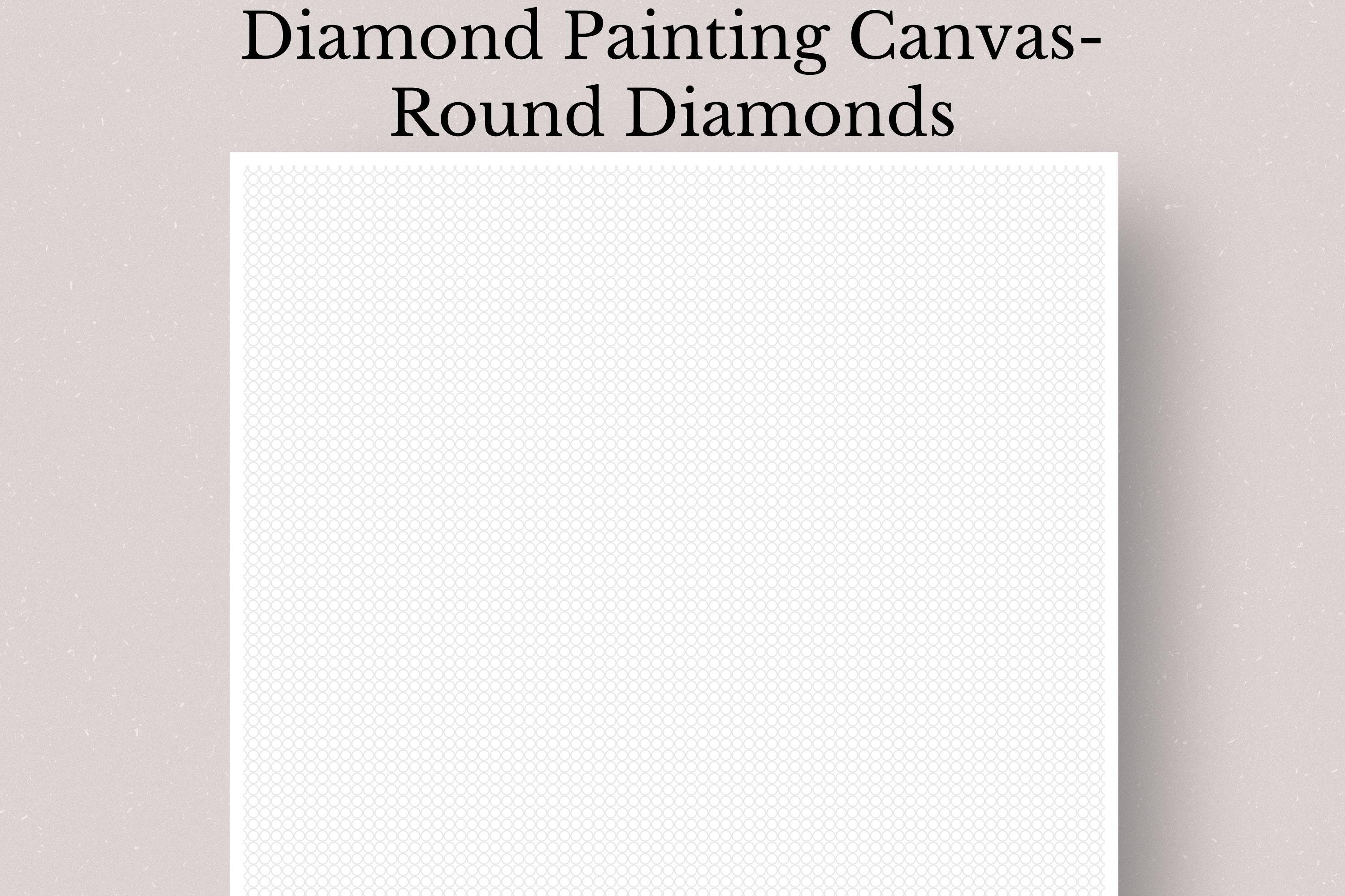 Printable Diamond Painting Canvas, Round Diamonds, Blank Grid Template ...