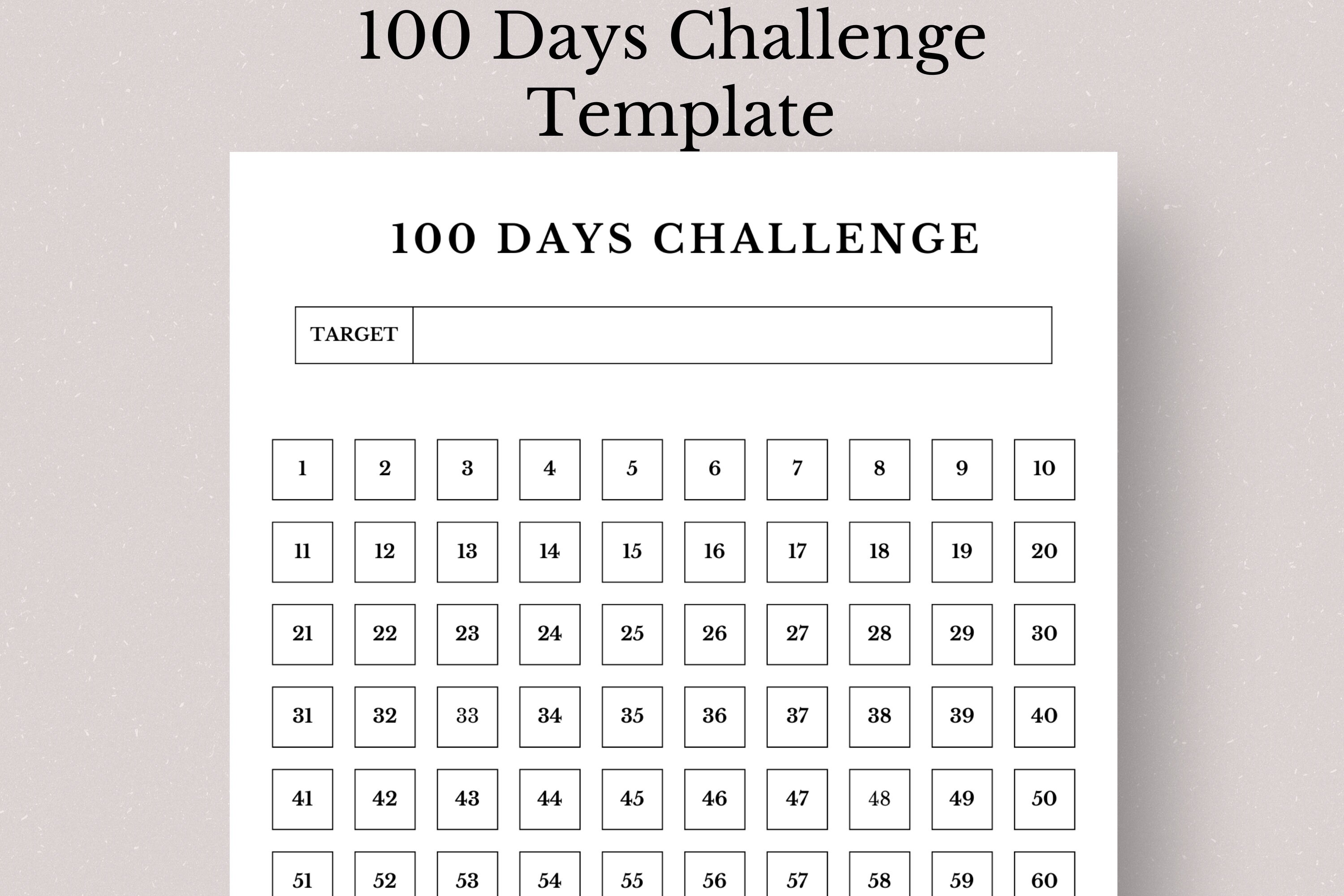 100 Days Challenge Tracker, Challenge Tracker, 100 Days Challenge - Etsy