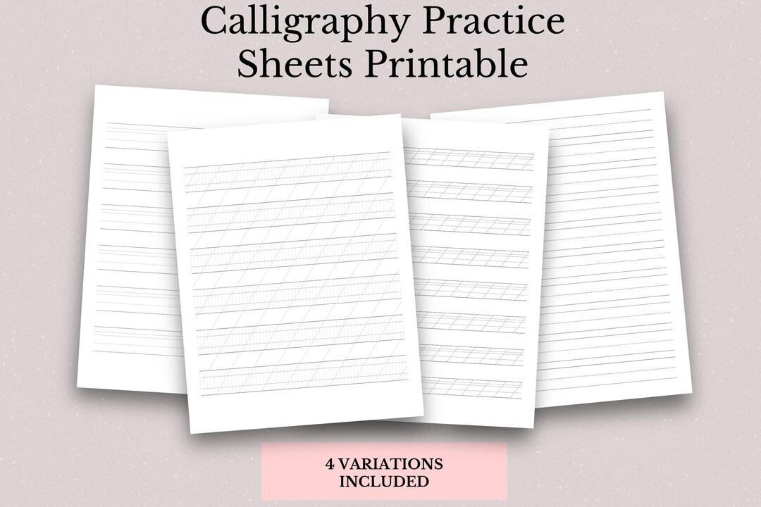 Printable Calligraphy Practice Sheets Modern Hand Lettering Workbook ...