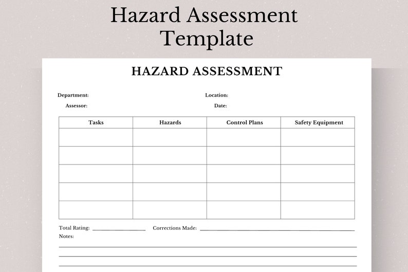 Printable Hazard Assessment Template Hazard Assessment Form Hazard printable-hazard-assessment-template-hazard-assessment-form-hazard