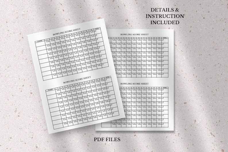 Bowling Score Sheet Template, Printable Bowling Score Card, Printable ...
