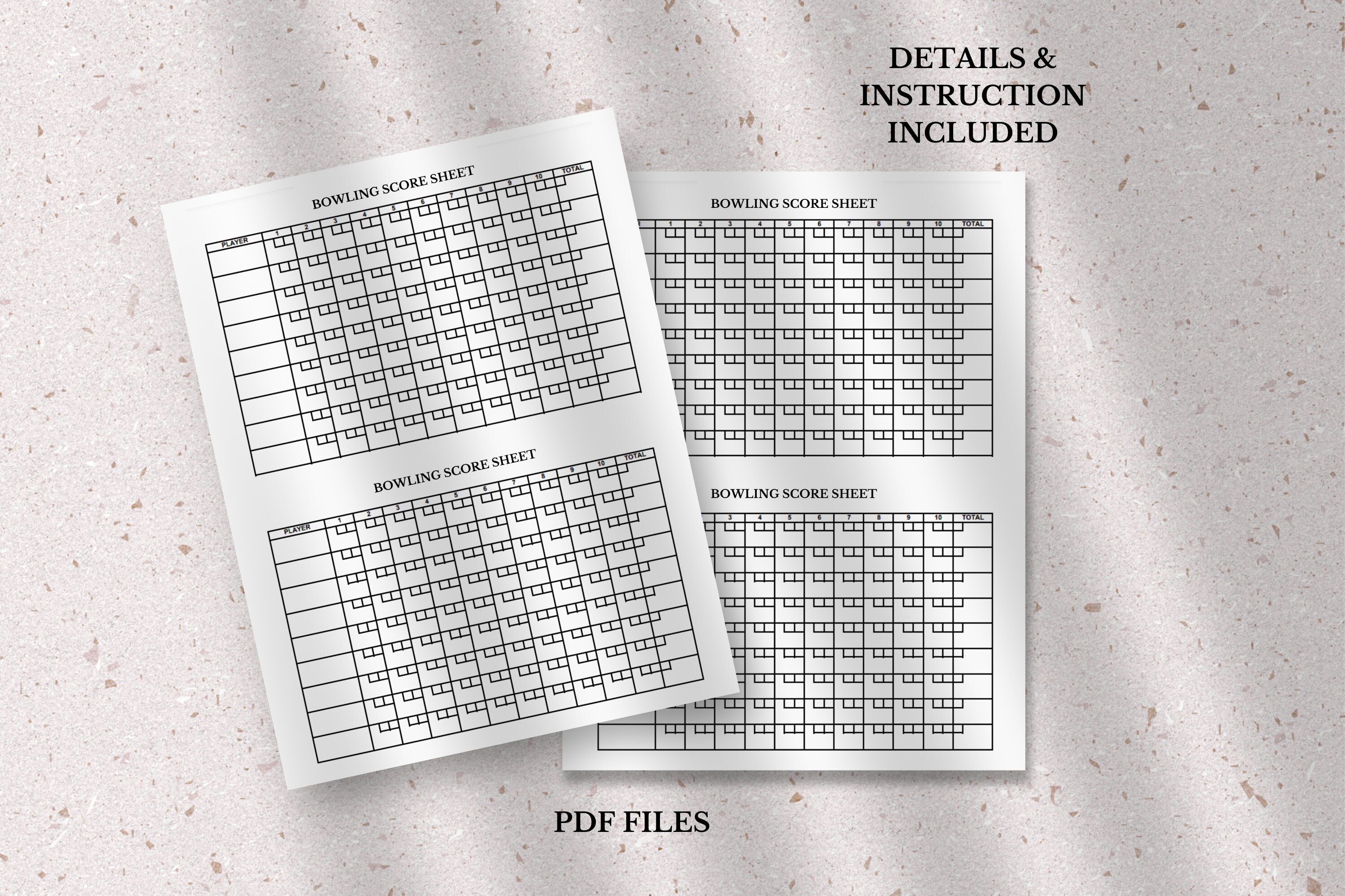 Bowling Score Sheet Template, Printable Bowling Score Card, Printable ...