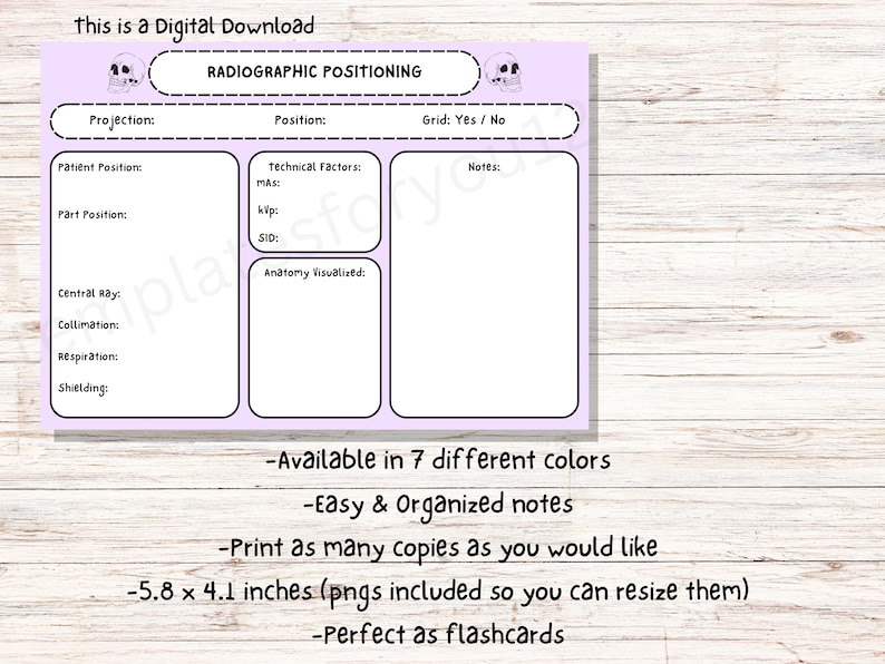 First Year Radiography Notes Radiography Notes Template, Positioning & Procedures Flashcards ...