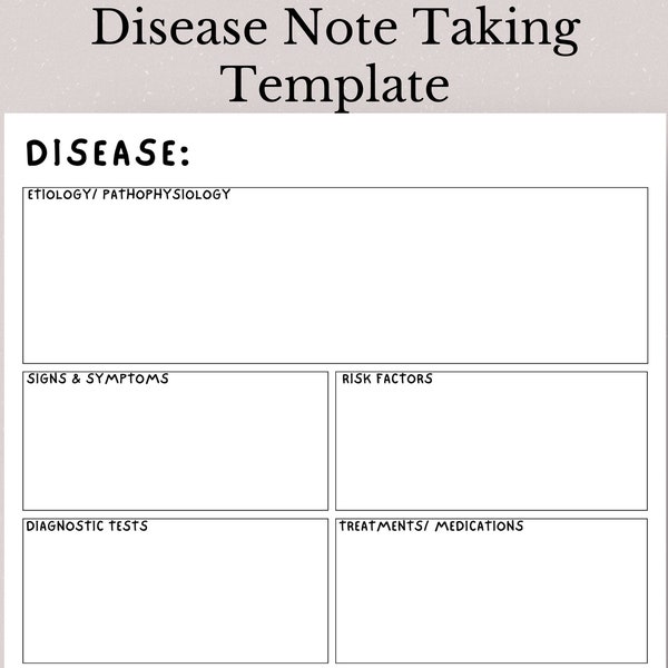 Pathophysiology Sheet Template Etsy Pathophysiology Sheet Template Etsy