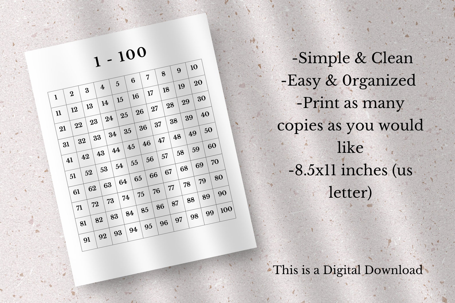 Printable 1 To 100 Numbers Printable 1 To 100 Numbers