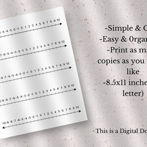 Printable Number Line -10 to 10 – Math Classroom Tool (PDF Download) - Etsy