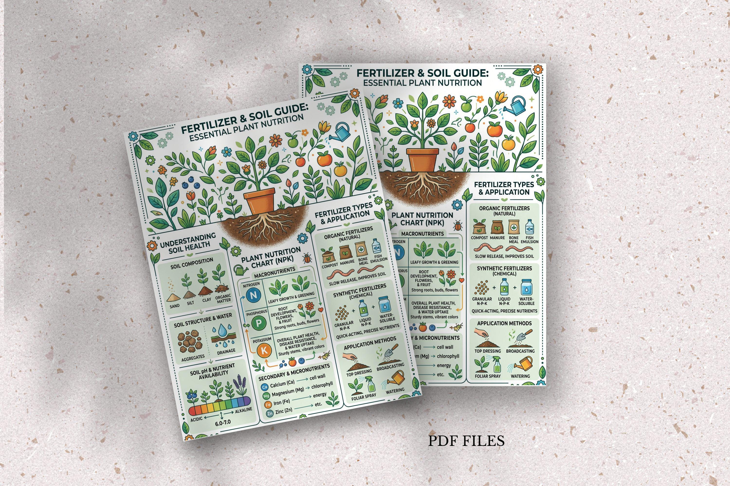 Fertilizer & Soil Guide Printable, Plant Nutrition Chart, Soil Health ...