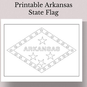 Printable Arkansas State Flag, Arkansas Flag, Arkansas Flag Wall Art, Arkansas Flag Drawing, Arkansas Flag Coloring Page