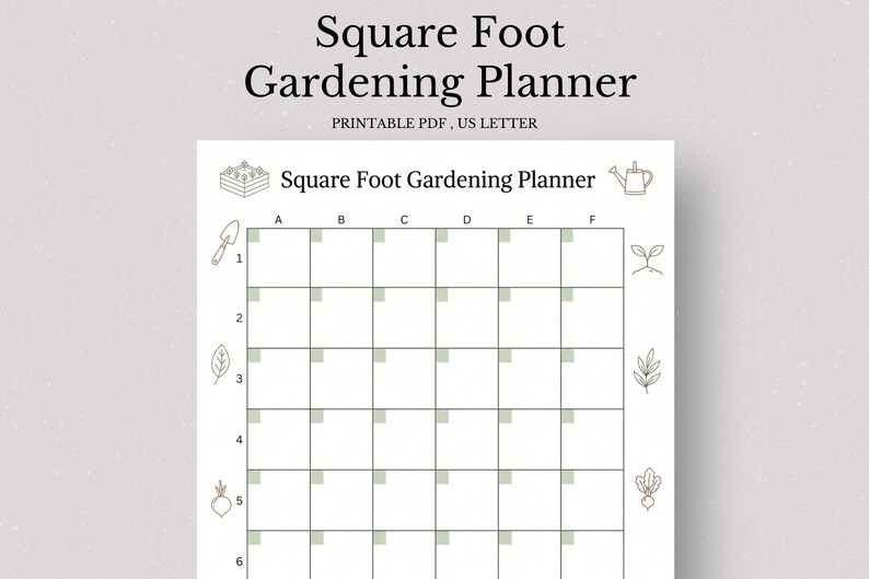 Square Foot Gardening Planner, Raised Bed Garden Planner, Vegetable ...