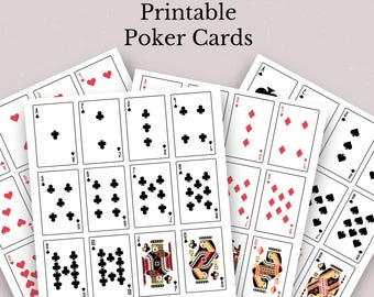 Baraja de póker de 52 cartas imprimible en PDF Naipes estándar