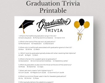 Graduation Trivia Game Printable: 13 Fun Questions (PDF Download)