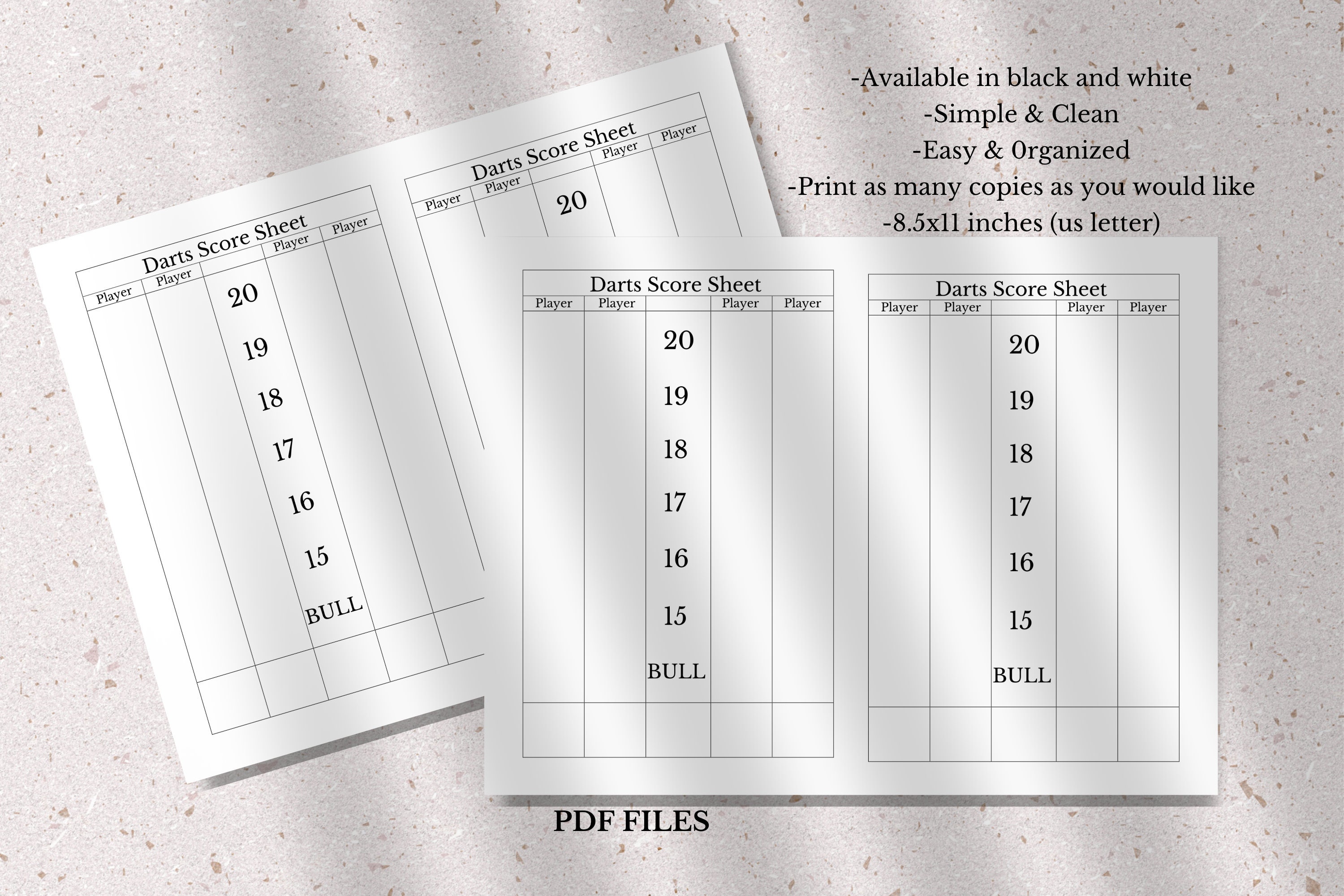 Darts Score Sheet Template Printable Darts Score Sheet Darts Game