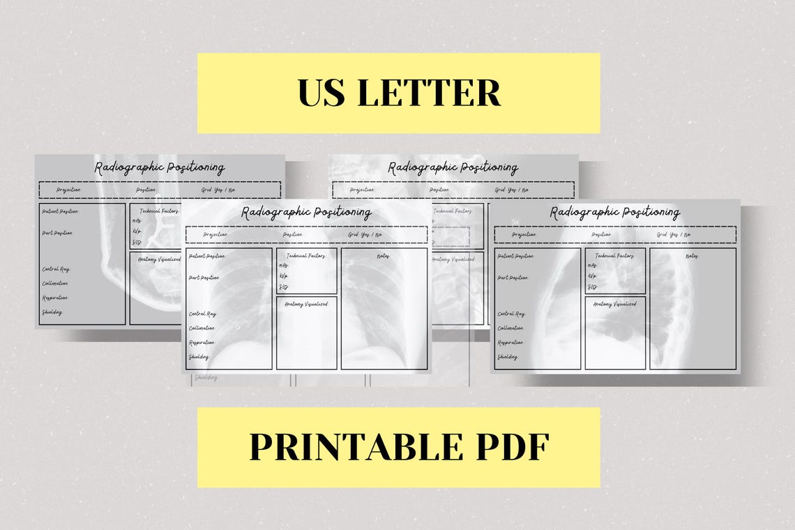 First Year Radiography Notes Radiography Positioning Notes Template, X-ray Tech Study Guide (PDF ...