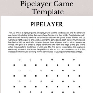 Printable Pipelayer Game, DIY Strategy Game Template, Pipelayer Game PDF, Printable Pipe Game, Logic Puzzle Template, Fun Family Game