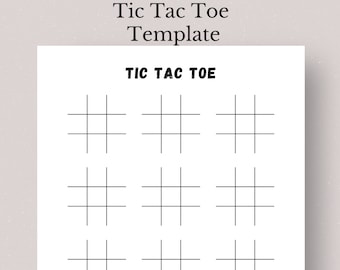 Printable Tic Tac Toe Game Template, Kids Travel Activity (PDF Download)