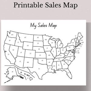 Carte de suivi des ventes des États-Unis imprimable en couleur, États-Unis, PDF, carte de suivi des ventes des petites entreprises, commande numérique