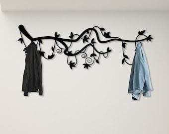 PORTE MANTEAU avec ARBRE et feuilles, crochet mural en métal, portemanteau en forme d'arbre, crochet pour entrée, porte-parapluies, décoration pour entrée, cadeau pour elle, décoration bohème