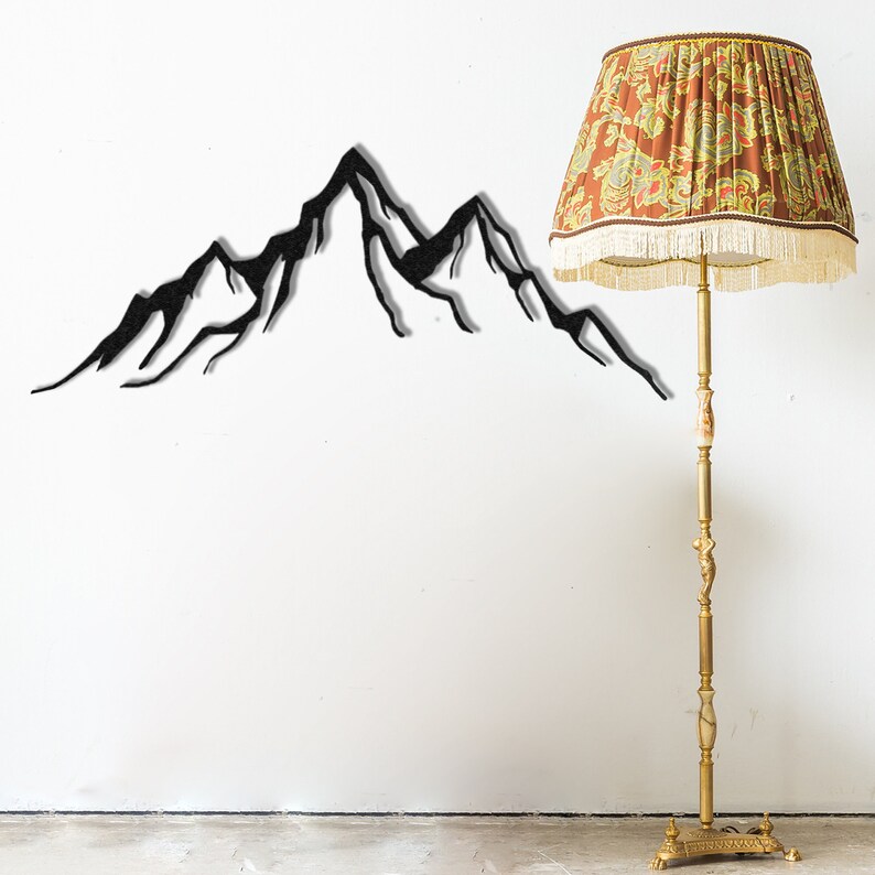 Metal Mountain Wall Decor Nature Wall Hangings Forest Etsy