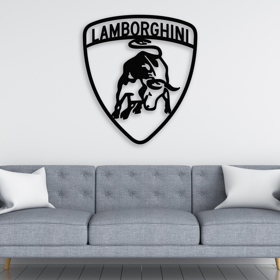 Lamborghini Metal Wall Art, Lamborghini Bull Sign, Metal Car Logo, Gift ...
