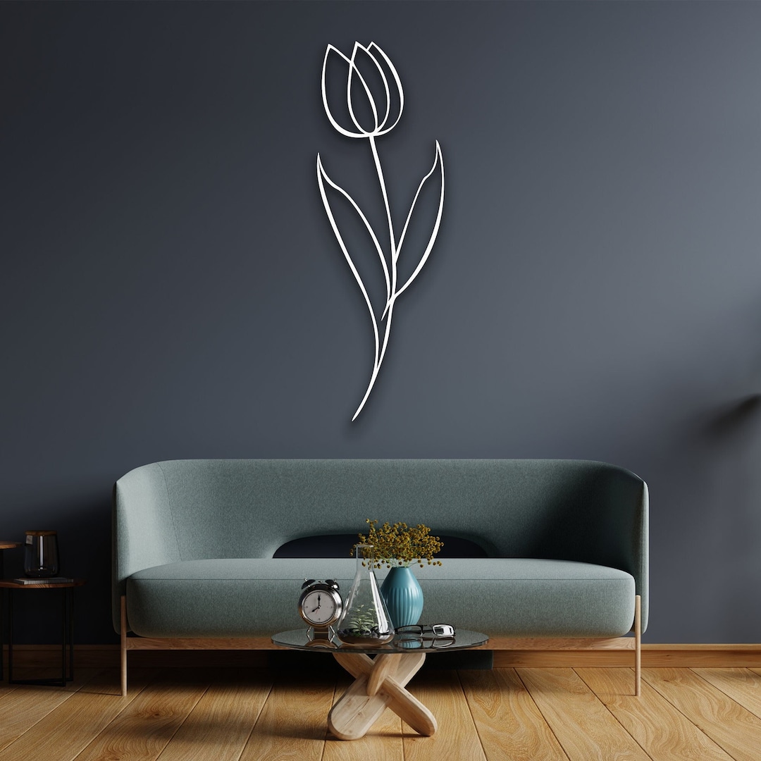 Metal Tulip Decor, Floral Decor for Wall, Natural Gift, Gift for Mom