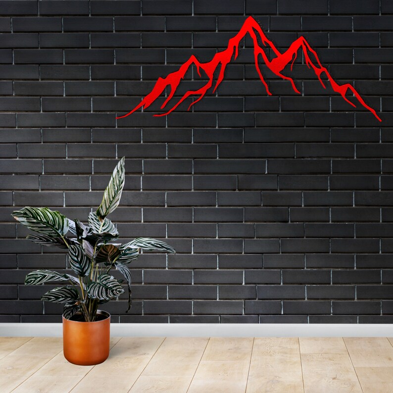 Metal Mountain Wall Decor Nature Wall Hangings Forest Etsy