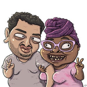 Lelijk portret, aangepast slecht, grappig, schattig, slecht getekend, slecht, gek, huisdier, kat, hond, tekening, cartoon, karikatuur digitaal bestand