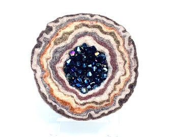 Handmade Felted Crystal Geode |  Felted Beaded Geode | Wool Felted Heart Geode | Handmade Fiber Art | Wool Felting Gifts | Felted Art