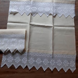 2x runners table runners long decorative cloths with lace