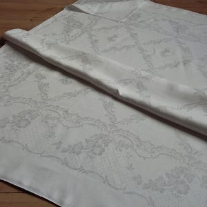 Large Art Nouveau linen damask tablecloth 180x180