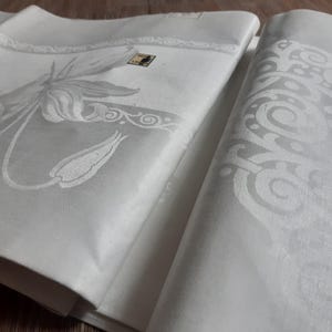 Art Deco damask tablecloth length 280 cm