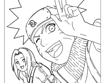 naruto coloring pages 1 anime coloring pages printable etsy