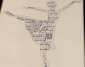 Gepersonaliseerde positieve affirmatie kalligrafie print