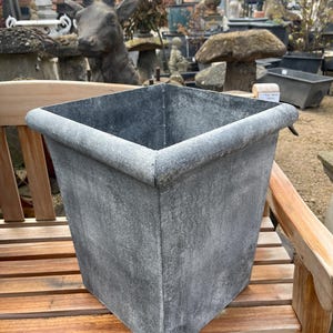 Jardinera galvanizada - macetero de jardín de zinc 42 x 42 x 50 cm de alto