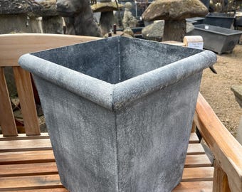 Galvanised Planter - zinc garden pot 42 x 42 x 50 cm tall