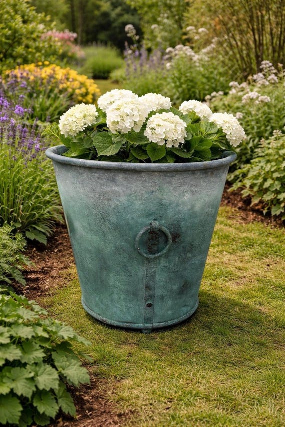 Galvanised Planter - Copper Look - Zinc Garden Pot - Etsy