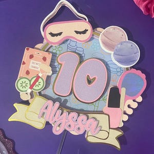 Spa Cake Topper: Pamper Party Birthday Decorations