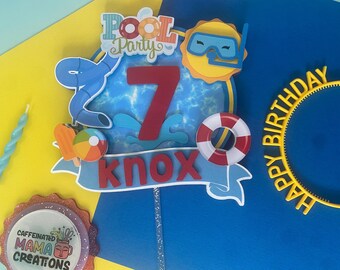 Pool Party Cake Topper: Summer Birthday Decoration