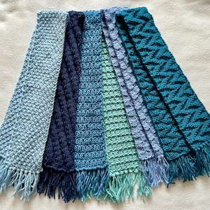 Hand Knitted Child’s Scarf - Blue Collection