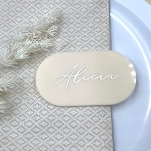Acrylic Name Place/Tag - Oval with Engraved Writing